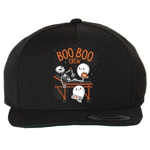 Boo Boo Crew Ghost Doctor Paramedic EMT Nurse Halloween Wool Snapback Cap