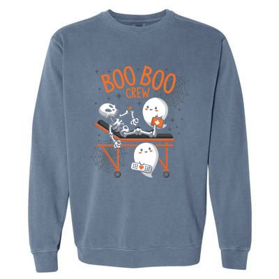 Boo Boo Crew Ghost Doctor Paramedic EMT Nurse Halloween Garment-Dyed Sweatshirt