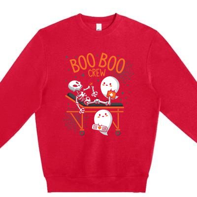 Boo Boo Crew Ghost Doctor Paramedic EMT Nurse Halloween Premium Crewneck Sweatshirt