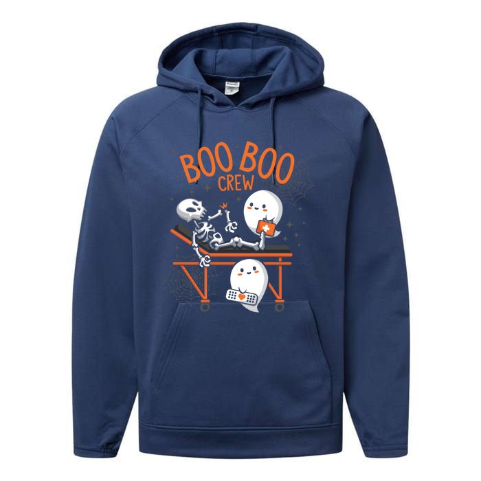 Boo Boo Crew Ghost Doctor Paramedic EMT Nurse Halloween Performance Fleece Hoodie