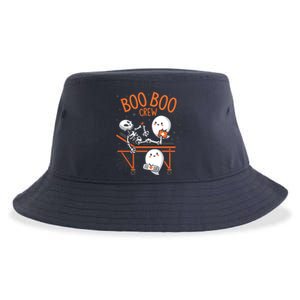 Boo Boo Crew Ghost Doctor Paramedic EMT Nurse Halloween Sustainable Bucket Hat