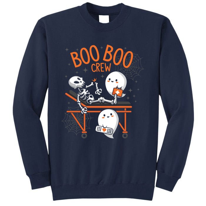 Boo Boo Crew Ghost Doctor Paramedic EMT Nurse Halloween Tall Sweatshirt