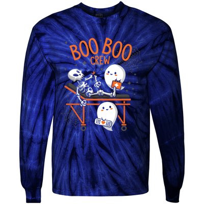 Boo Boo Crew Ghost Doctor Paramedic EMT Nurse Halloween Tie-Dye Long Sleeve Shirt