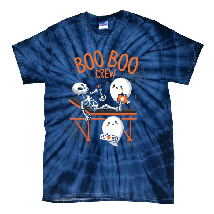 Boo Boo Crew Ghost Doctor Paramedic EMT Nurse Halloween Tie-Dye T-Shirt