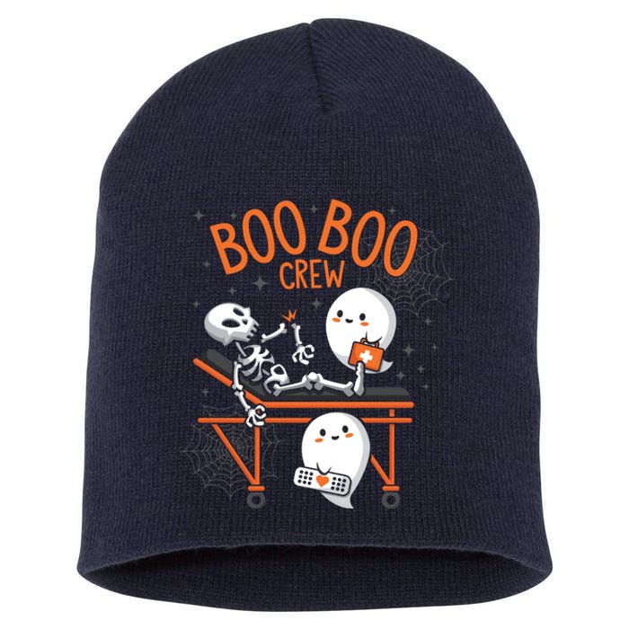 Boo Boo Crew Ghost Doctor Paramedic EMT Nurse Halloween Short Acrylic Beanie