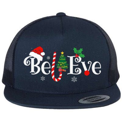 BEST BELIEVE CHRISTMAS PAJAMA EVER Xmas Family Funny  Flat Bill Trucker Hat