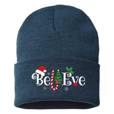 BEST BELIEVE CHRISTMAS PAJAMA EVER Xmas Family Funny  Sustainable Knit Beanie