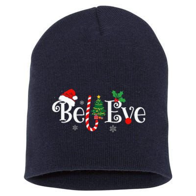 BEST BELIEVE CHRISTMAS PAJAMA EVER Xmas Family Funny  Short Acrylic Beanie