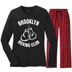 Brooklyn Boxing Club Hanging Gloves Gift Women's Long Sleeve Flannel Pajama Set 