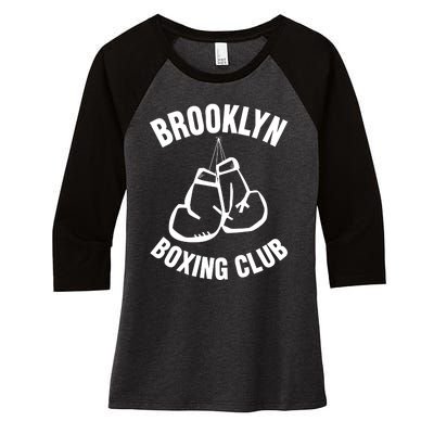 Brooklyn Boxing Club Hanging Gloves Gift Women's Tri-Blend 3/4-Sleeve Raglan Shirt