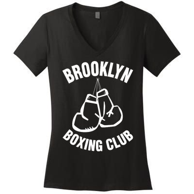 Brooklyn Boxing Club Hanging Gloves Gift Women's V-Neck T-Shirt