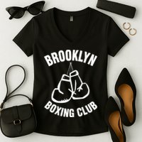 Brooklyn Boxing Club Hanging Gloves Gift Women's V-Neck T-Shirt
