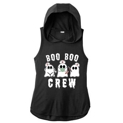 Boo Boo Crew Funny Nurse Halloween Ghost Costume Ladies PosiCharge Tri-Blend Wicking Draft Hoodie Tank