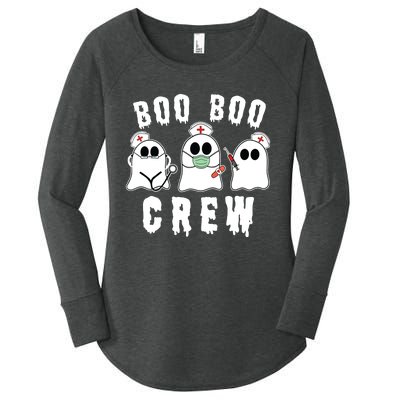 Boo Boo Crew Funny Nurse Halloween Ghost Costume Women's Perfect Tri Tunic Long Sleeve Shirt