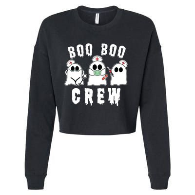 Boo Boo Crew Funny Nurse Halloween Ghost Costume Cropped Pullover Crew