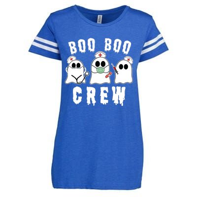 Boo Boo Crew Funny Nurse Halloween Ghost Costume Enza Ladies Jersey Football T-Shirt