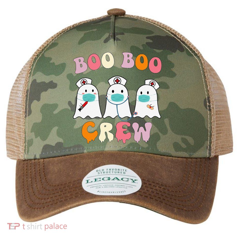 Boo Boo Crew Nurse Groovy Ghost Funny Halloween Legacy Tie Dye Trucker Hat