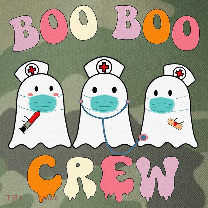Boo Boo Crew Nurse Groovy Ghost Funny Halloween Legacy Tie Dye Trucker Hat