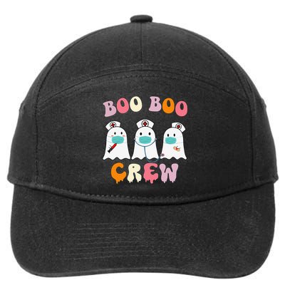 Boo Boo Crew Nurse Groovy Ghost Funny Halloween 7-Panel Snapback Hat