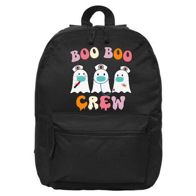 Boo Boo Crew Nurse Groovy Ghost Funny Halloween 16 in Basic Backpack