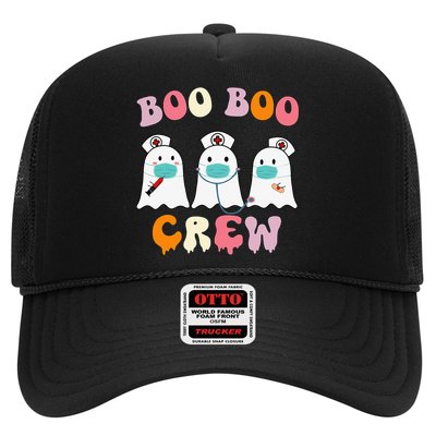Boo Boo Crew Nurse Groovy Ghost Funny Halloween Trucker Hat