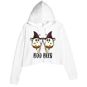 Boo Bees Couples Witch Halloween Costume Ghost Funny Crop Fleece Hoodie