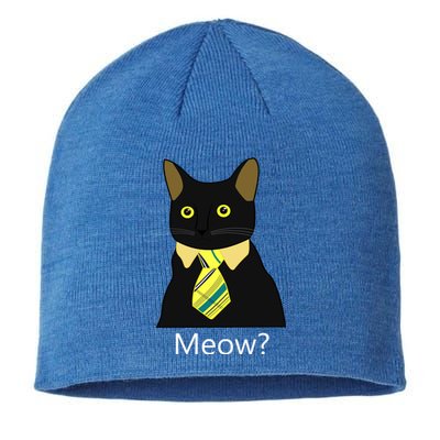 Black Business Cat Kitten With Yellow Tie Gift Sustainable Beanie