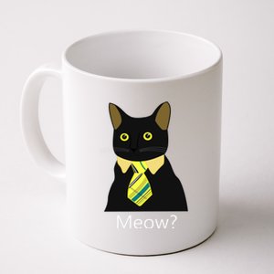 Black Business Cat Kitten With Yellow Tie Gift Coffee Mug