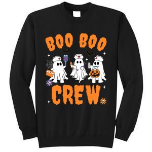 Boo Boo Crew Cute Ghost Halloween Nurse Pumpkin Nurse Women Tall Sweatshirt