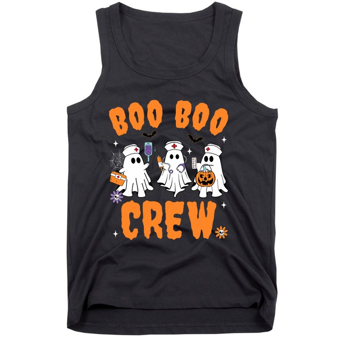 Boo Boo Crew Cute Ghost Halloween Nurse Pumpkin Nurse Women Tank Top