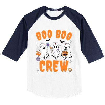 Boo Boo Crew Cute Ghost Halloween Nurse Pumpkin Nurse Women Baseball Sleeve Shirt