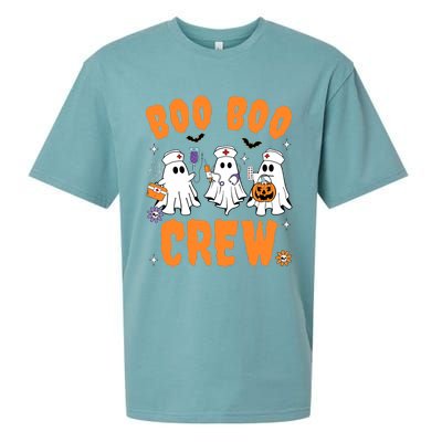 Boo Boo Crew Cute Ghost Halloween Nurse Pumpkin Nurse Women Sueded Cloud Jersey T-Shirt