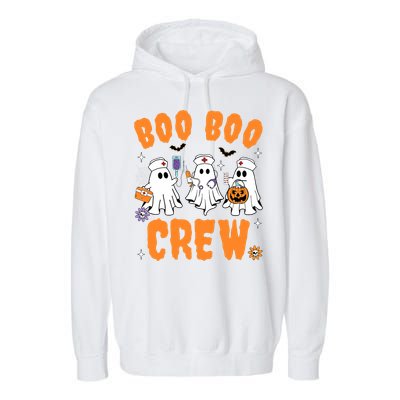 Boo Boo Crew Cute Ghost Halloween Nurse Pumpkin Nurse Women Garment-Dyed Fleece Hoodie