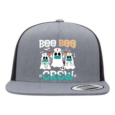 Boo Boo Crew Nurse Halloween Ghost Costume Women Flat Bill Trucker Hat