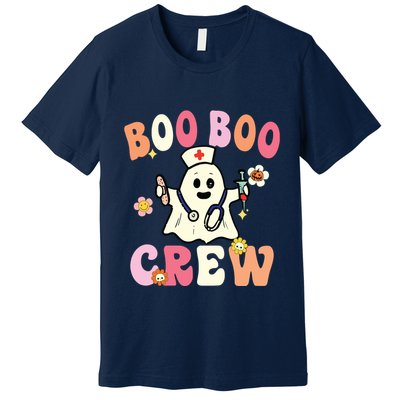 Boo Boo Crew Nurse Ghost Funny Halloween Costume For Women Premium T-Shirt