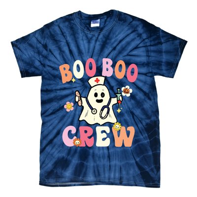 Boo Boo Crew Nurse Ghost Funny Halloween Costume For Women Tie-Dye T-Shirt