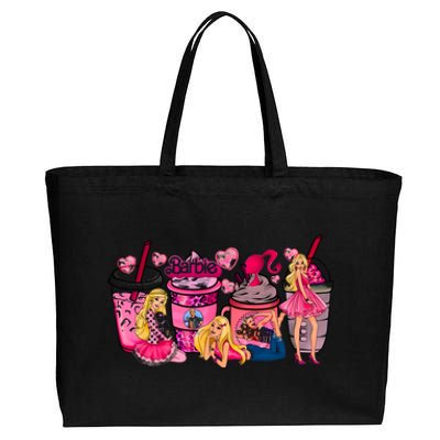 Bar Bie Coffee Come On Lets Go Party Lover Cotton Canvas Jumbo Tote