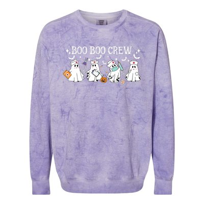 Boo Boo Crew Nurse Ghost Nursing Halloween Spooky Nurse Colorblast Crewneck Sweatshirt