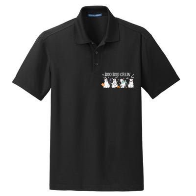 Boo Boo Crew Nurse Ghost Nursing Halloween Spooky Nurse Dry Zone Grid Polo