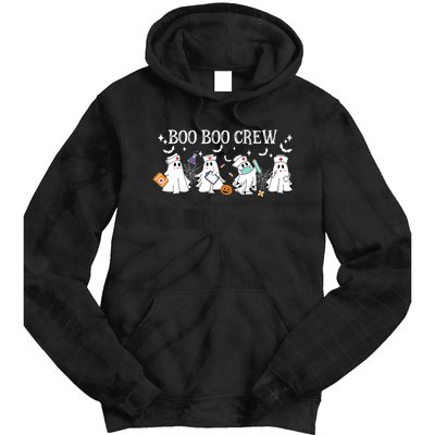 Boo Boo Crew Nurse Ghost Nursing Halloween Spooky Nurse Tie Dye Hoodie