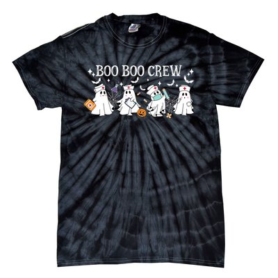 Boo Boo Crew Nurse Ghost Nursing Halloween Spooky Nurse Tie-Dye T-Shirt