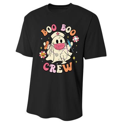 Boo Boo Crew Halloween Ghost Nurse Performance Sprint T-Shirt