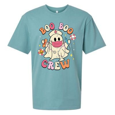 Boo Boo Crew Halloween Ghost Nurse Sueded Cloud Jersey T-Shirt