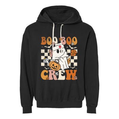 Boo Boo Crew Halloween Nurse Ghost Paramedic Emt Ems Garment-Dyed Fleece Hoodie