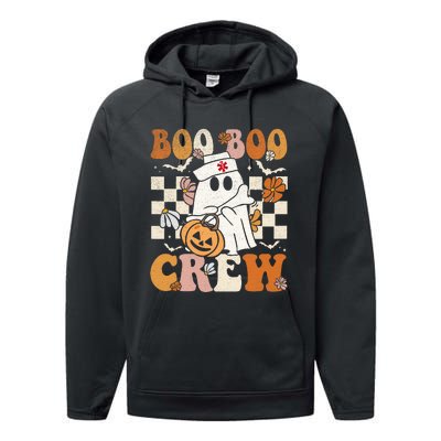 Boo Boo Crew Halloween Nurse Ghost Paramedic Emt Ems Performance Fleece Hoodie