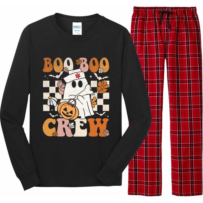 Boo Boo Crew Halloween Nurse Ghost Paramedic Emt Ems Long Sleeve Pajama Set