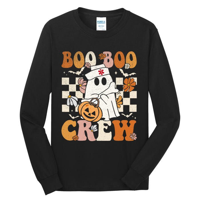 Boo Boo Crew Halloween Nurse Ghost Paramedic Emt Ems Tall Long Sleeve T-Shirt