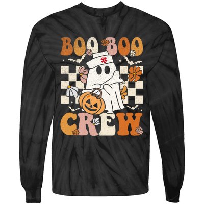 Boo Boo Crew Halloween Nurse Ghost Paramedic Emt Ems Tie-Dye Long Sleeve Shirt