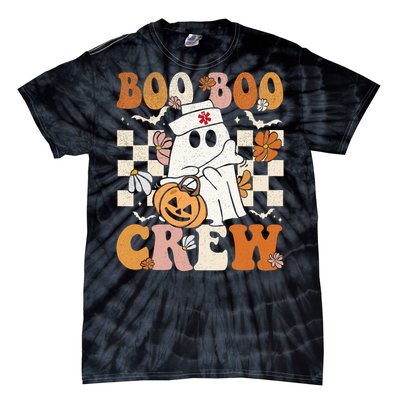 Boo Boo Crew Halloween Nurse Ghost Paramedic Emt Ems Tie-Dye T-Shirt