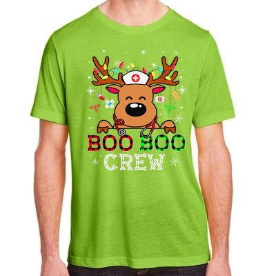 Boo Boo Crew Reindeer Nurse Buffalo Plaid Nurse Christmas Adult ChromaSoft Performance T-Shirt